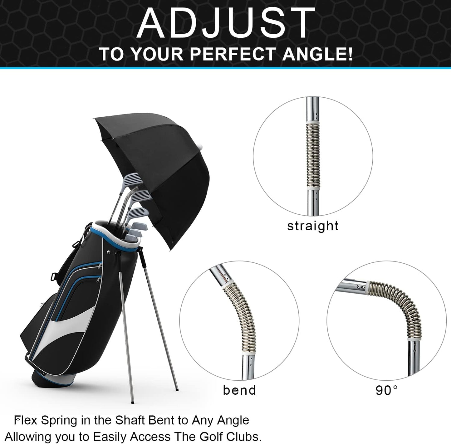 Paraguas flexible para proteger palos de golf