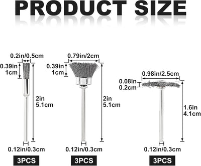 9 Cepillos Acero Inox Abrasivos para Metal Madera Vidrio
