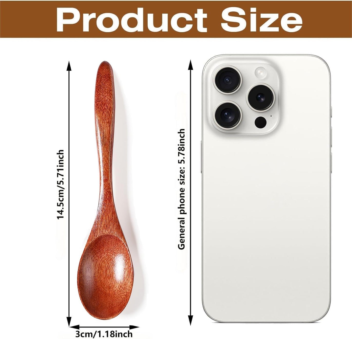 Cucharas de madera pequeñas para té y café, cucharadita de miel