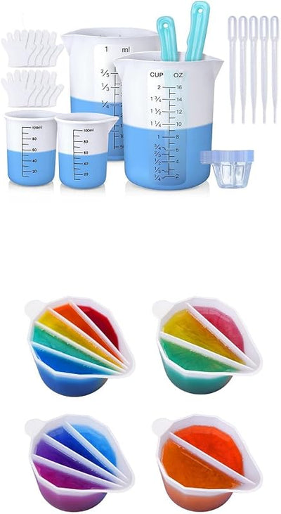 Pack vasos medidores y divididos de silicona 15.2oz