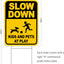 Letreros Slow Down Kids 16x12" doble cara metal