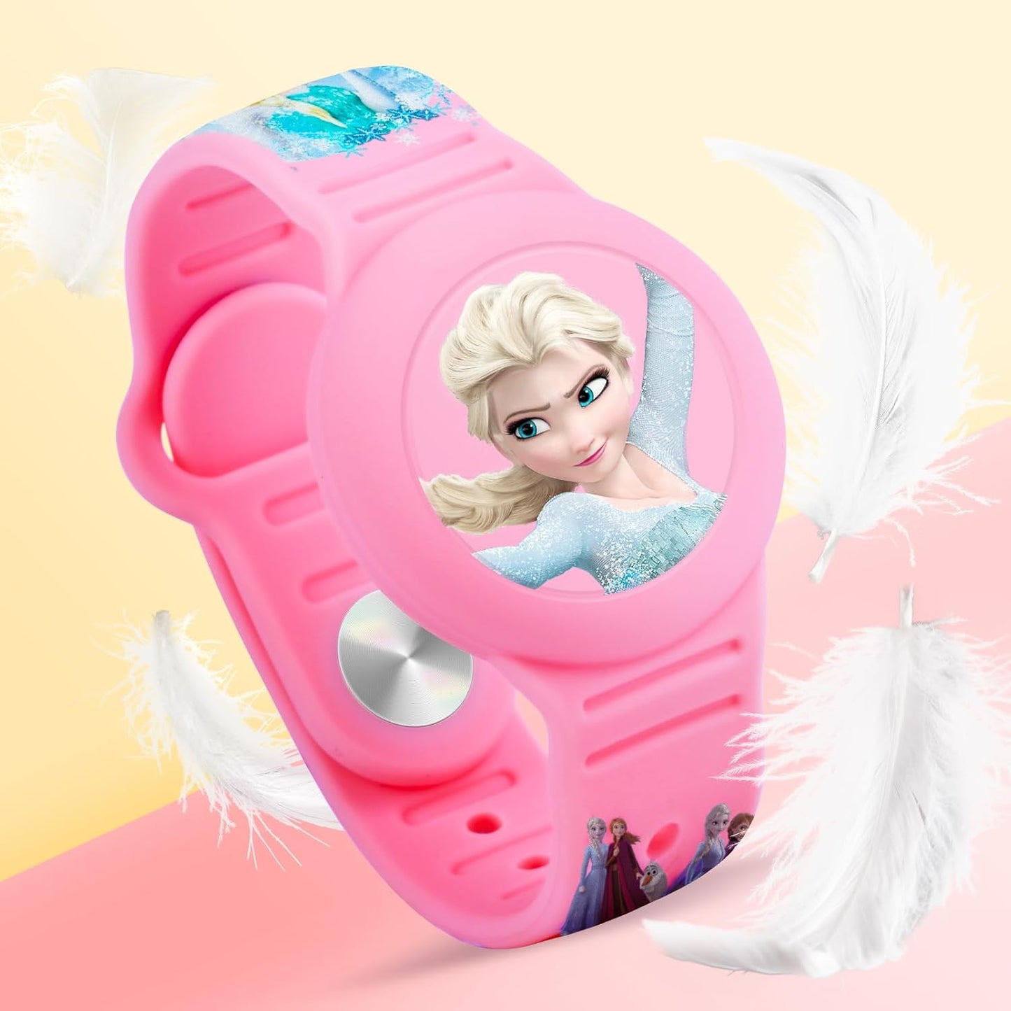 Pulsera Airtag para niños silicona princesa rosa