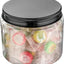 10 Tarros Plástico Transparente 16oz con Tapas Aluminio