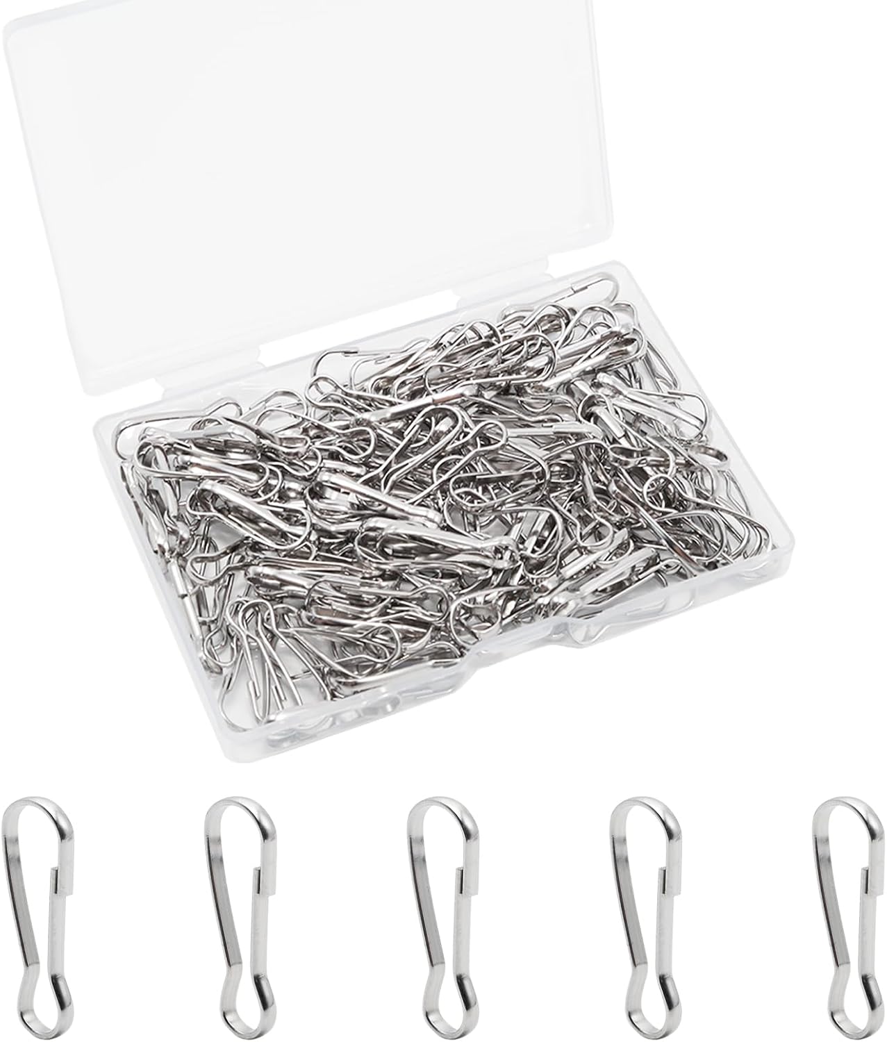 150 Ganchos Resorte Acero Inox 304 1"