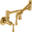 Grifo cocina doble junta brazo plegable oro cepillado S664BG