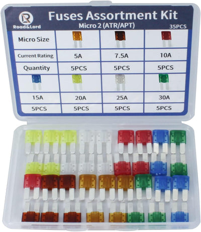 Kit fusibles micro2 automotrices 35 pzas 2a-35a para coche