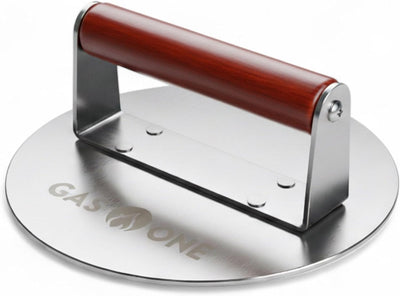 Prensa hamburguesas 8.5pulg acero inox mango ergonómico