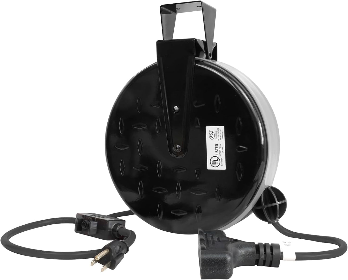 Carrete cable extensión retráctil 30ft 16/3 SJTW 3 tomas