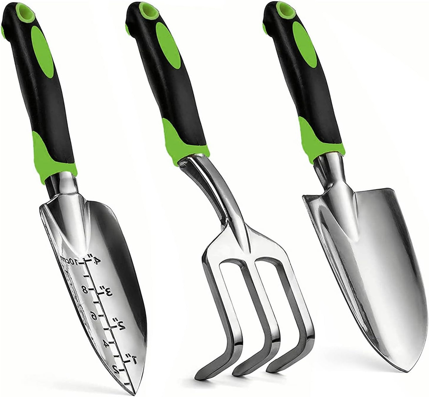 Set 3 herramientas jardinería acero mango ergonómico