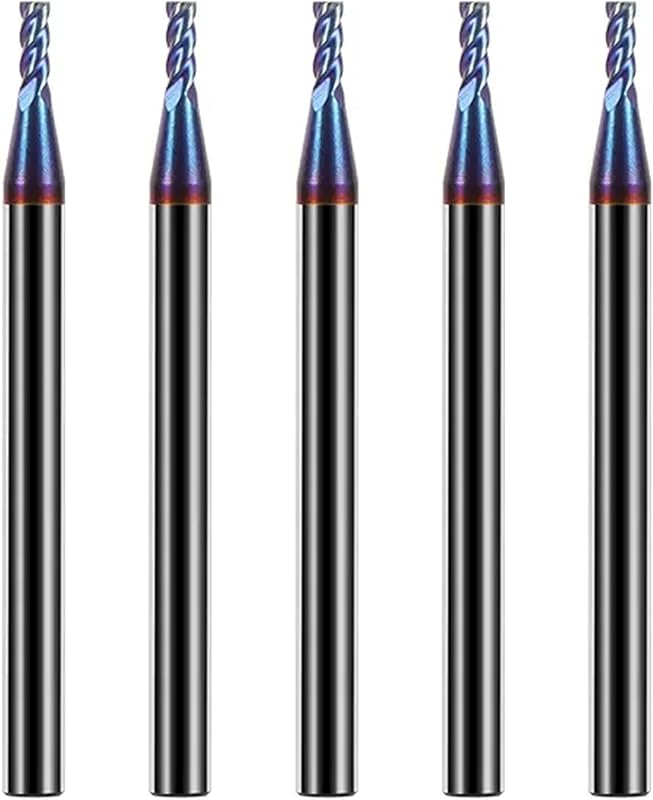 Set 5 fresas carburo cuadrado 3/32 65HRC CNC