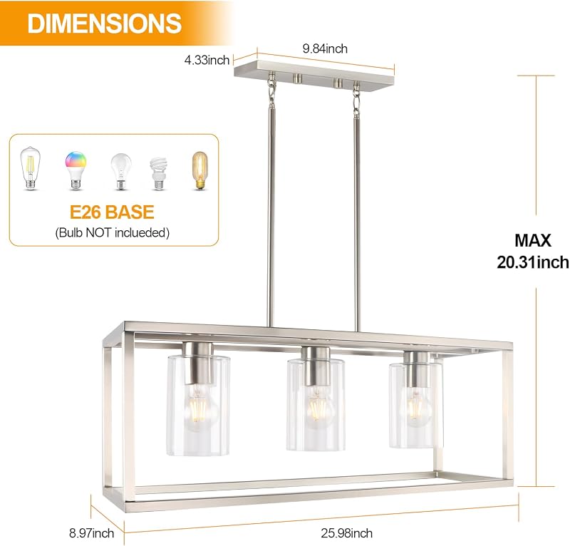 Candelabro comedor 3 luces metal industrial colgante