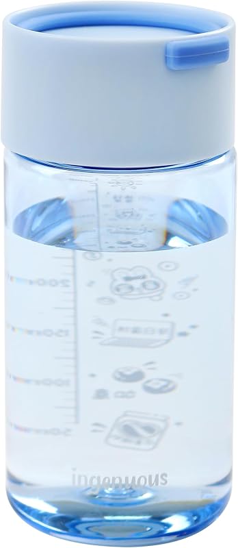 Botella agua Tritan 9oz con infusor transparente azul claro