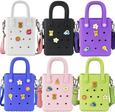 Bolsa playa EVA impermeable con correa y dijes para mujer