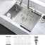 Fregadero cocina acero inox 28x22" níquel cepillado