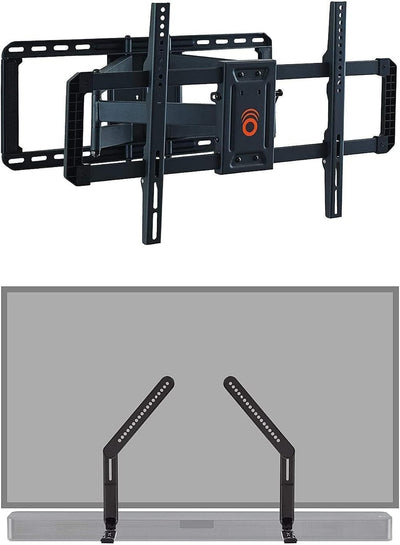 Soporte TV movimiento completo y barra sonido ajustable 90pulg