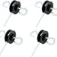 Anclaje eléctrico puerta valla 2 anillos aislador madera negro