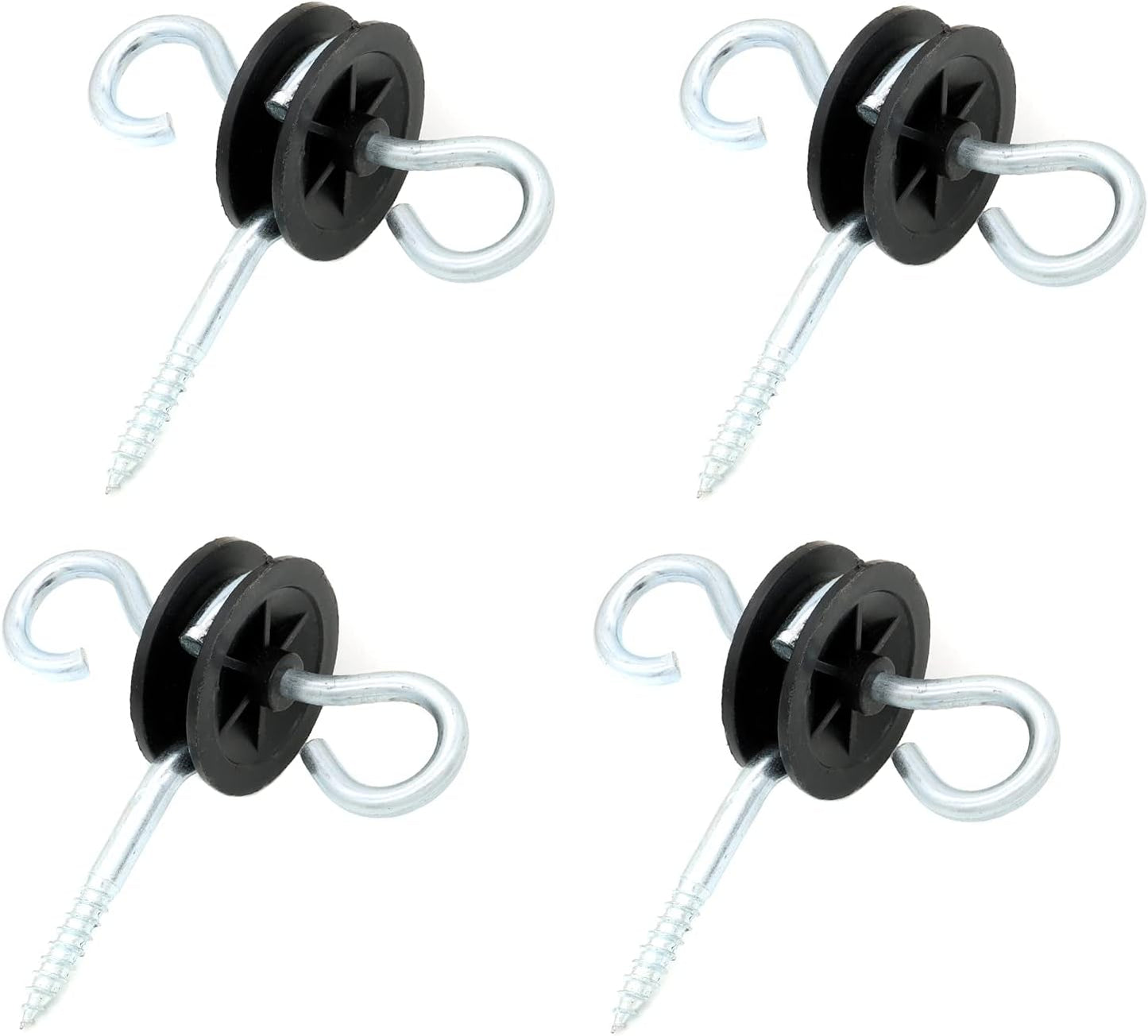 Anclaje eléctrico puerta valla 2 anillos aislador madera negro
