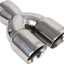 Punta escape doble 3" entrada salida 9.5" acero inox