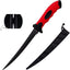 Cuchillo filete pesca acero inox 7" antiderrap con funda
