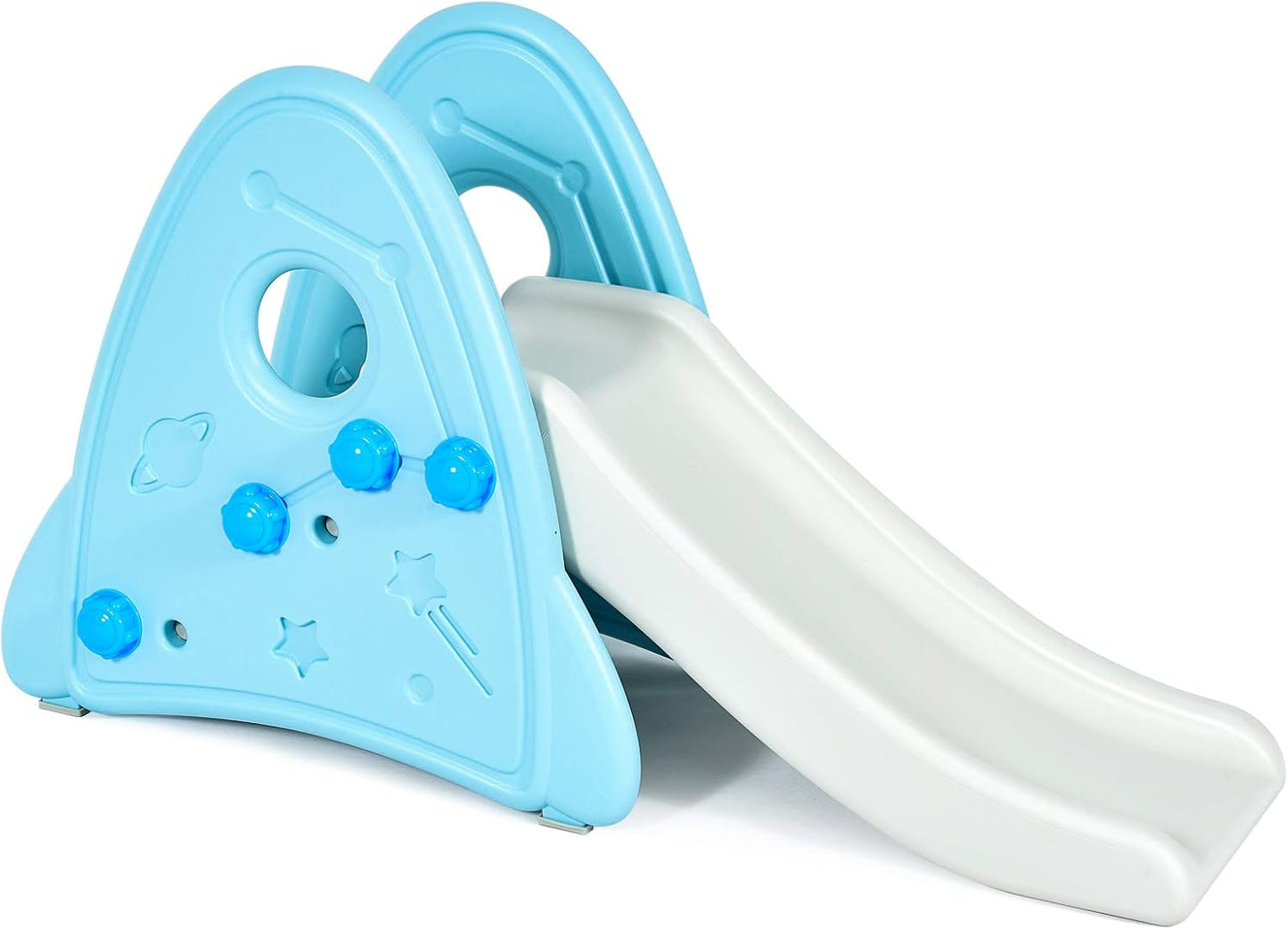 Tobogán para niños con pedales antideslizantes azul