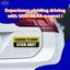 Imán para auto manual rectangular 8.7x3.5" amarillo/negro