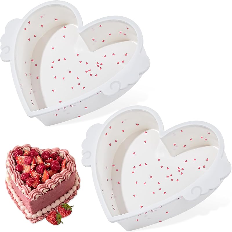 2 Pzas Molde Silicona Corazón 15cm Antiadherente