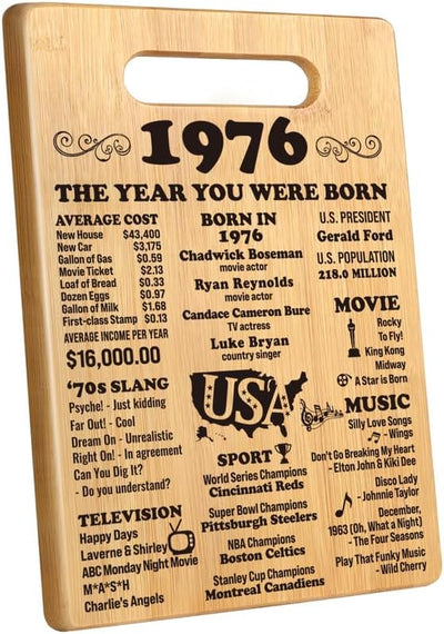 Tabla cortar cumpleaños 50 años mujer hombre decoración 1976