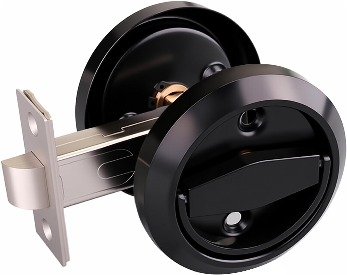 Perilla puerta oculta acero inox redonda sin llaves negro