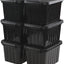 Contenedor plástico 6qt con asas negro 6 pzas