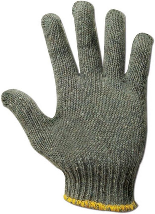 Guantes punto algodón poliéster para hombre gris pack 12