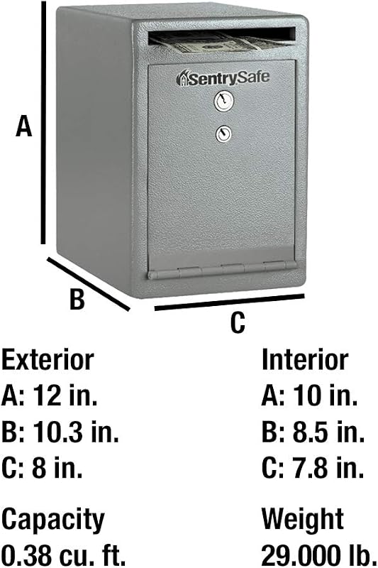 Caja fuerte mediana doble bloqueo con llave 0.38ft³