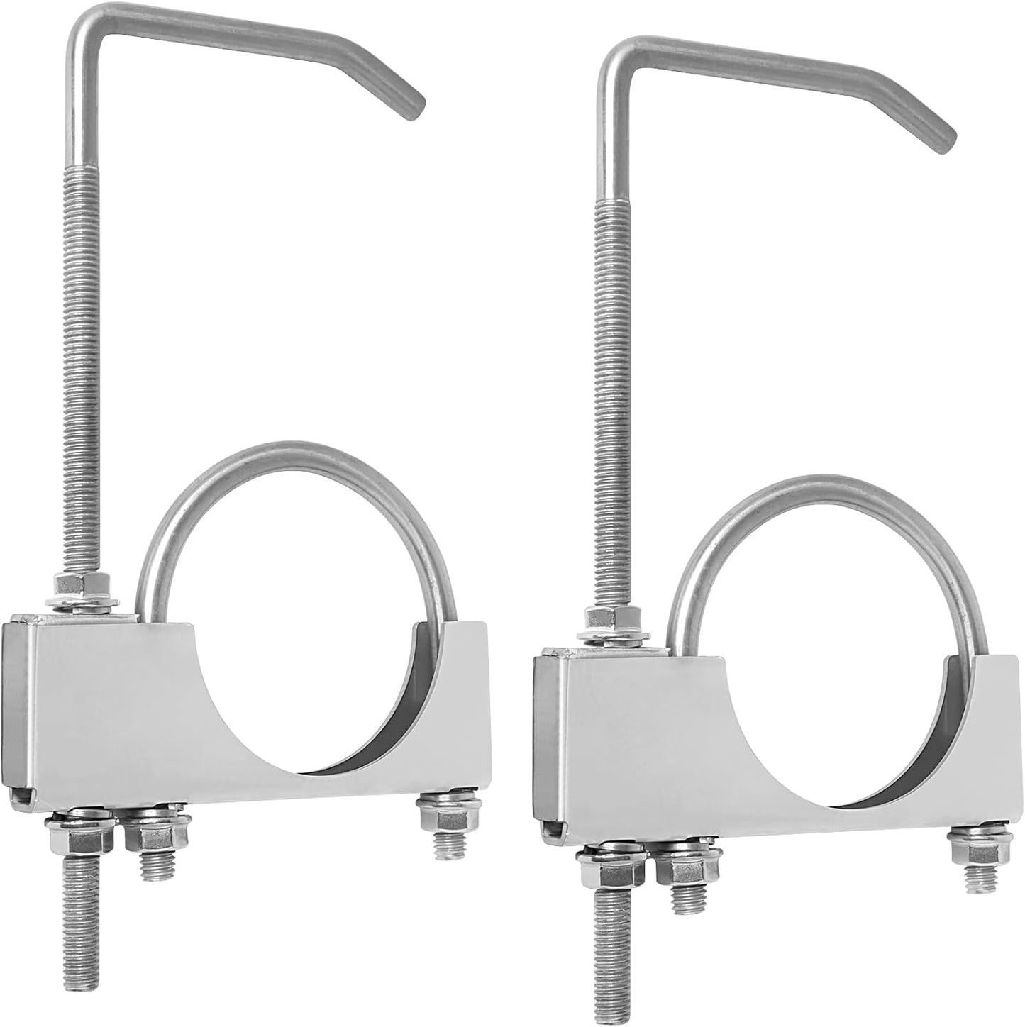 Abrazadera escape acero inox 2" colgador set 2