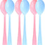Set 50 cucharas plástico rosa y azul resistente