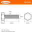 Tornillos hex M6-0.039 x 3.15pulg acero inox 304 brillante 10uds