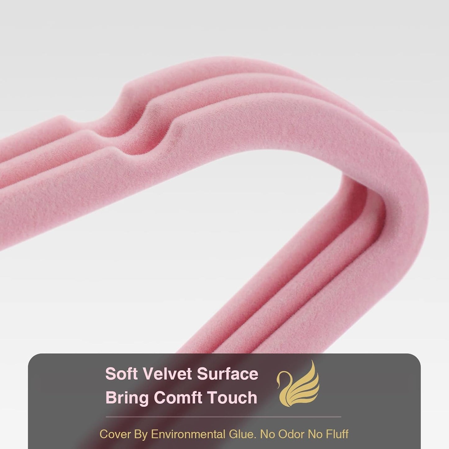 Perchas antideslizantes terciopelo rosa pack 50 duradero