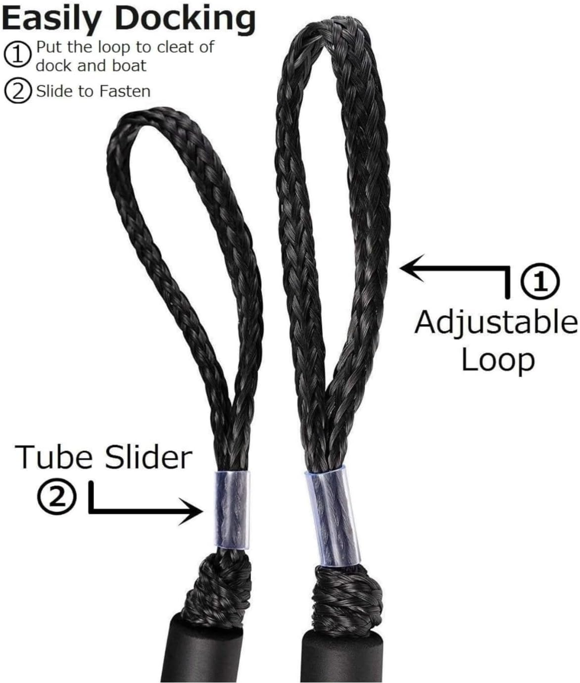 2 Líneas Muelle Elástico Lancha 3ft Negro