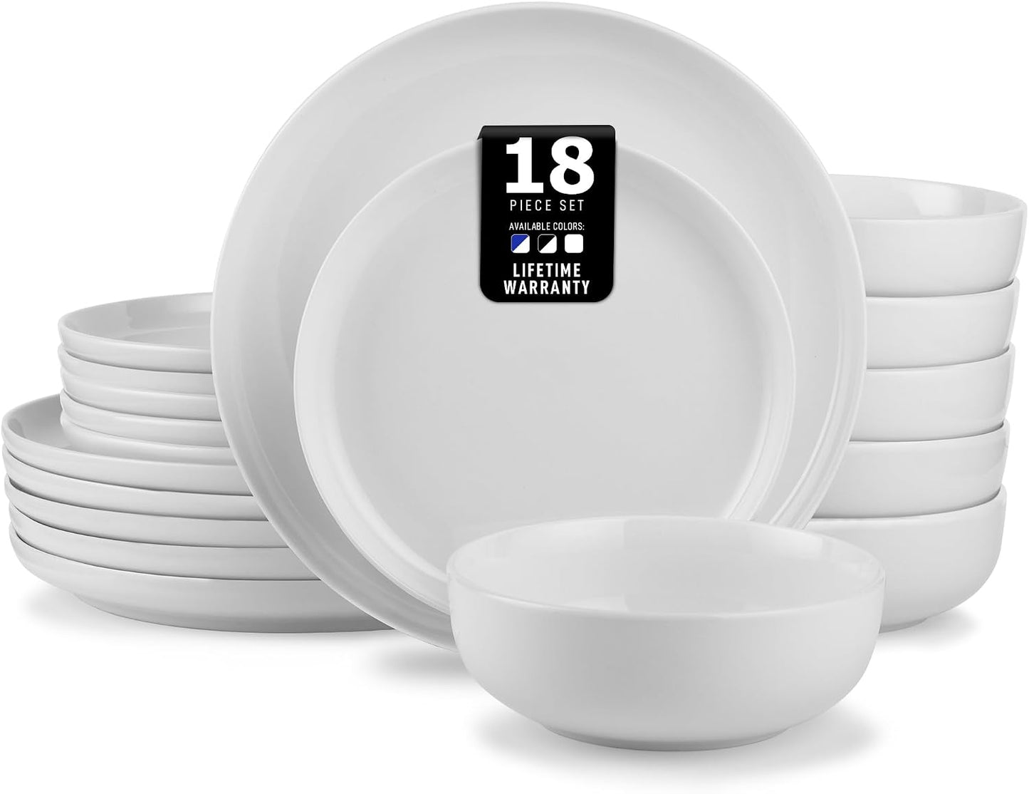 Set 6 Pzas Vajilla Porcelana Blanca Resiste Astillamientos