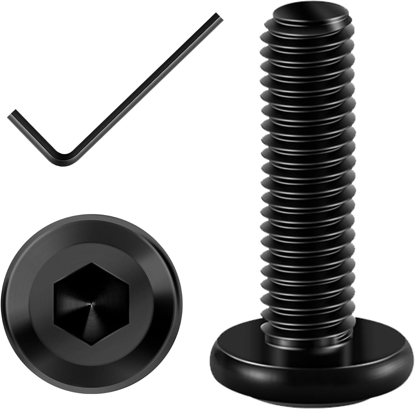 50 Tornillos Hex M5x0.630pulg Acero Inox para Muebles