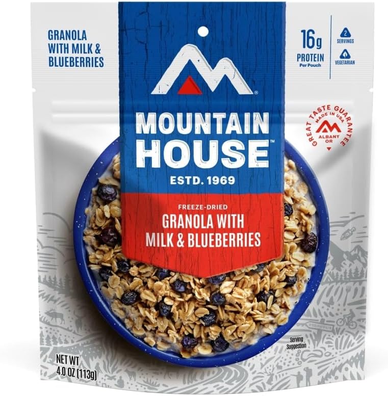 Granola con leche y arándanos pack 6 para mochileros