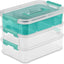 Pack 24 cajas plástico 3 capas transparente/azul