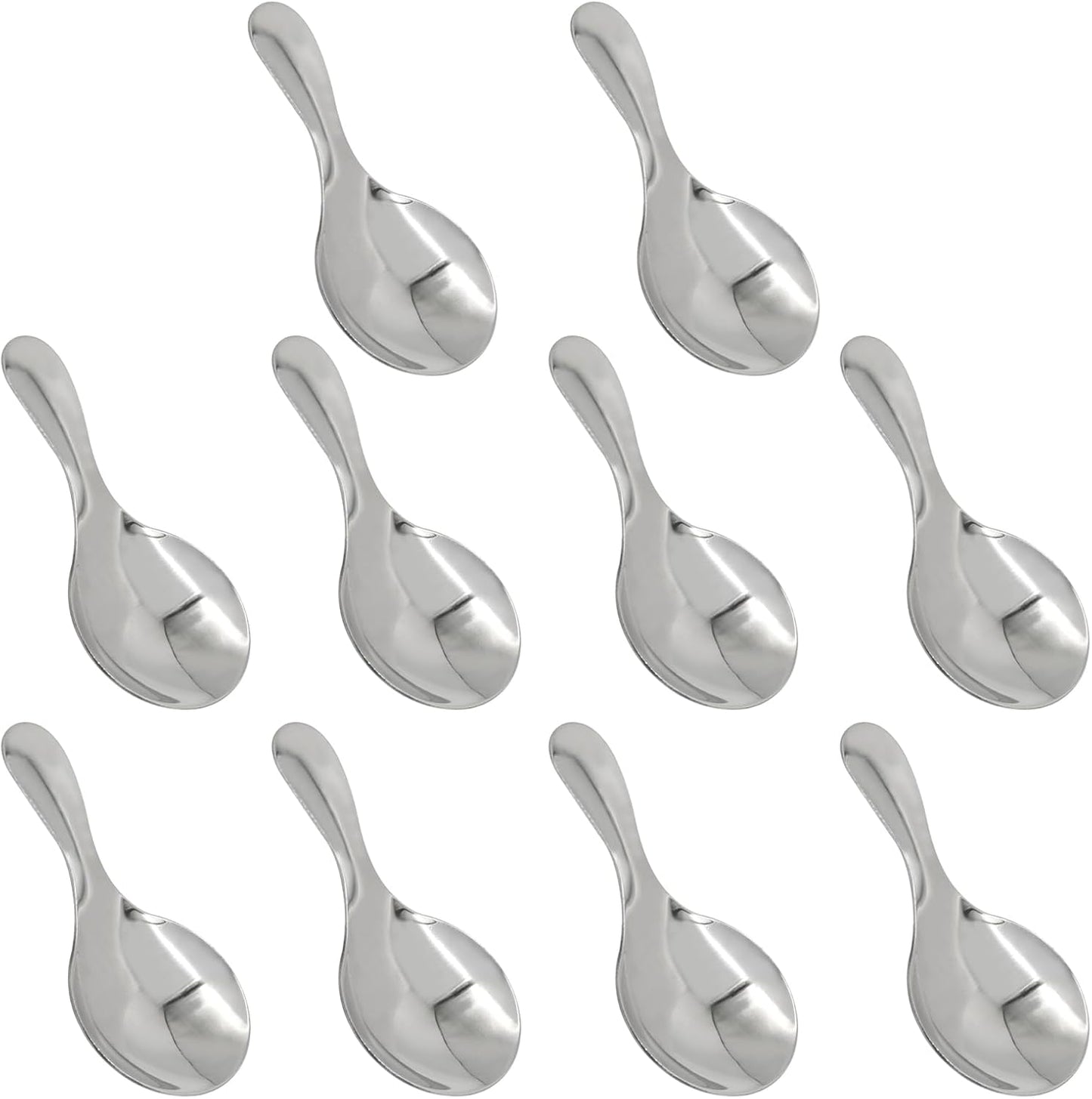 10 Cucharas Acero Inox Mini para Café Té Condimentos