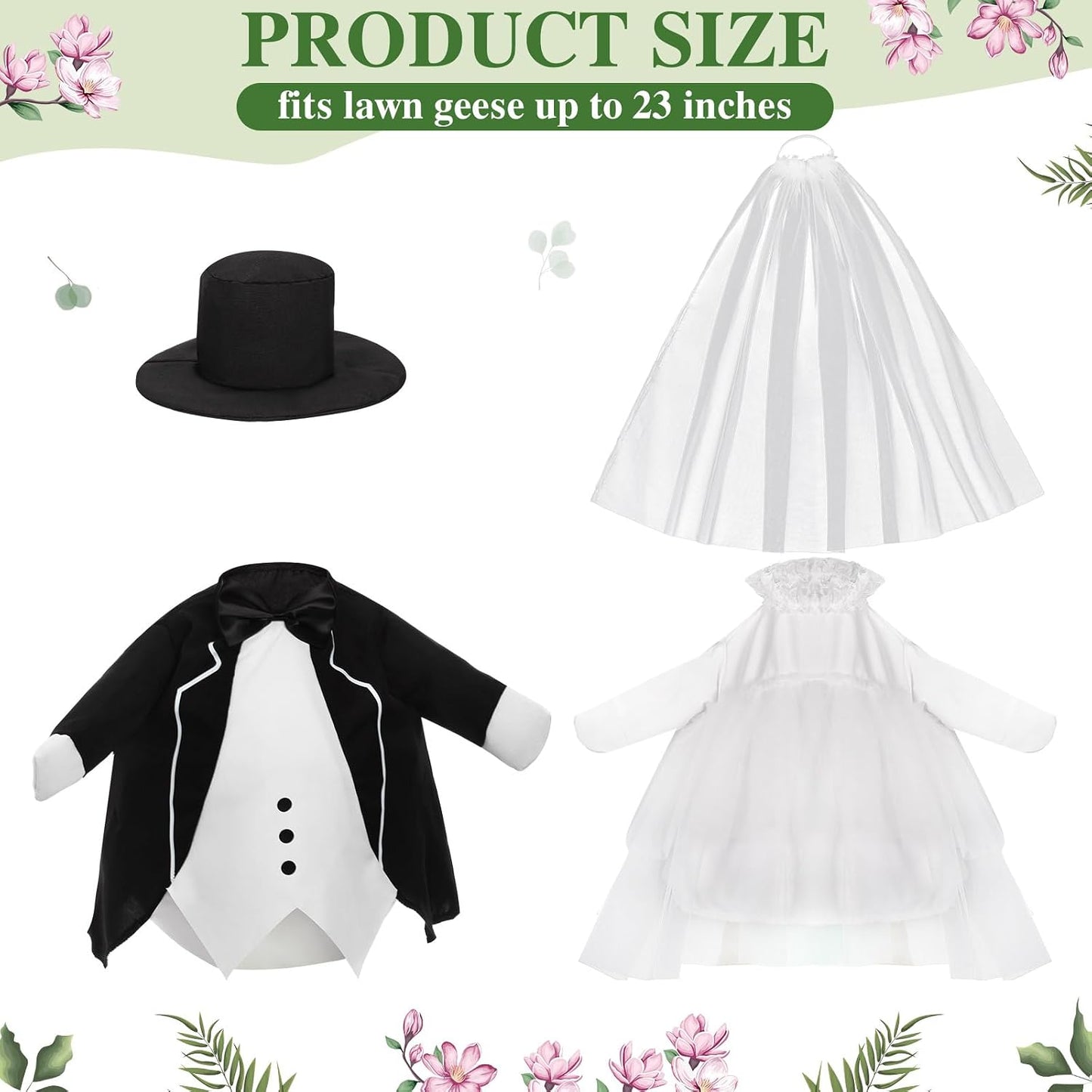 2 kits trajes ganso boda 23pulg estilo clásico