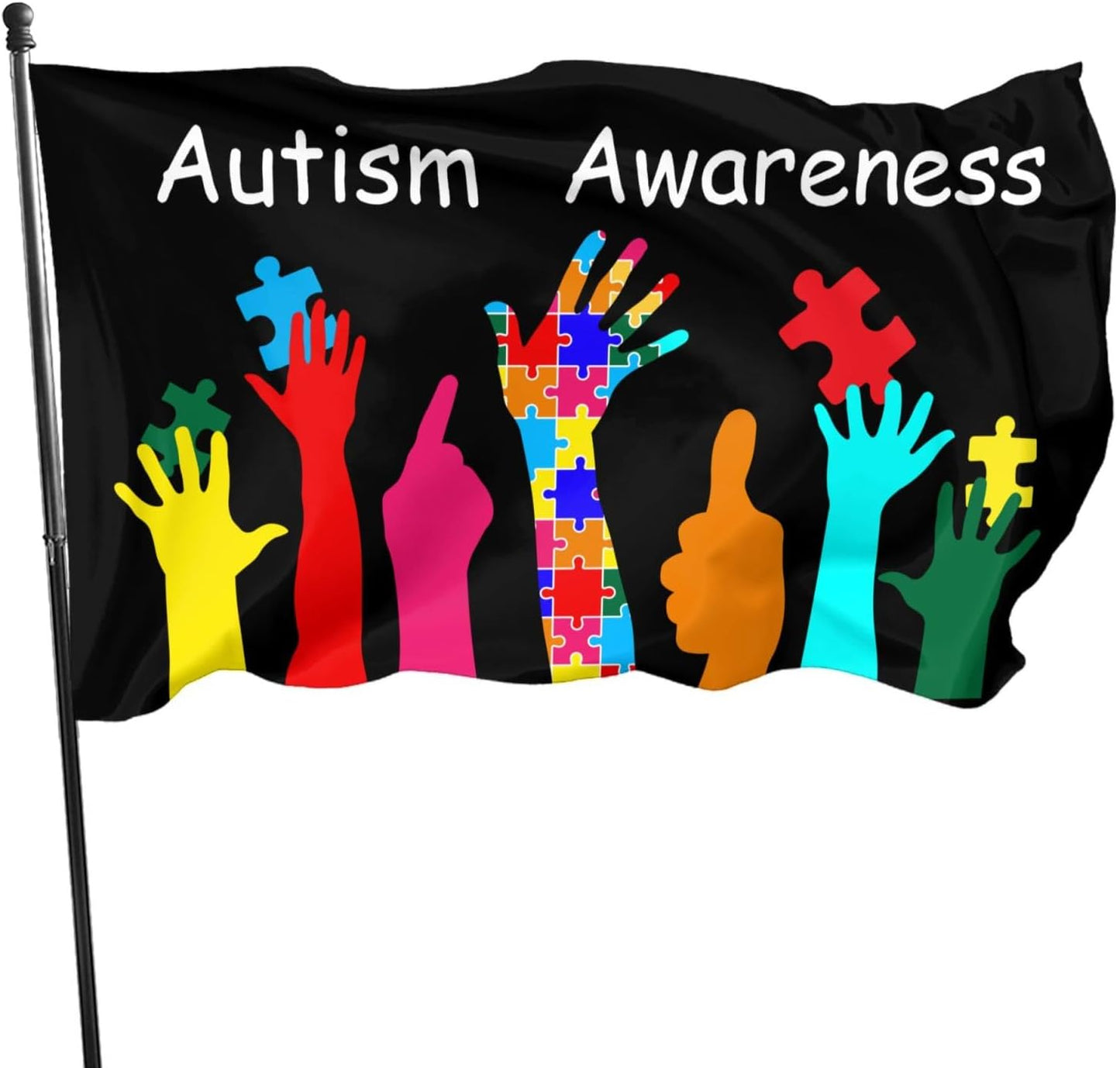 Bandera conciencia autismo 3x5ft para interiores exteriores