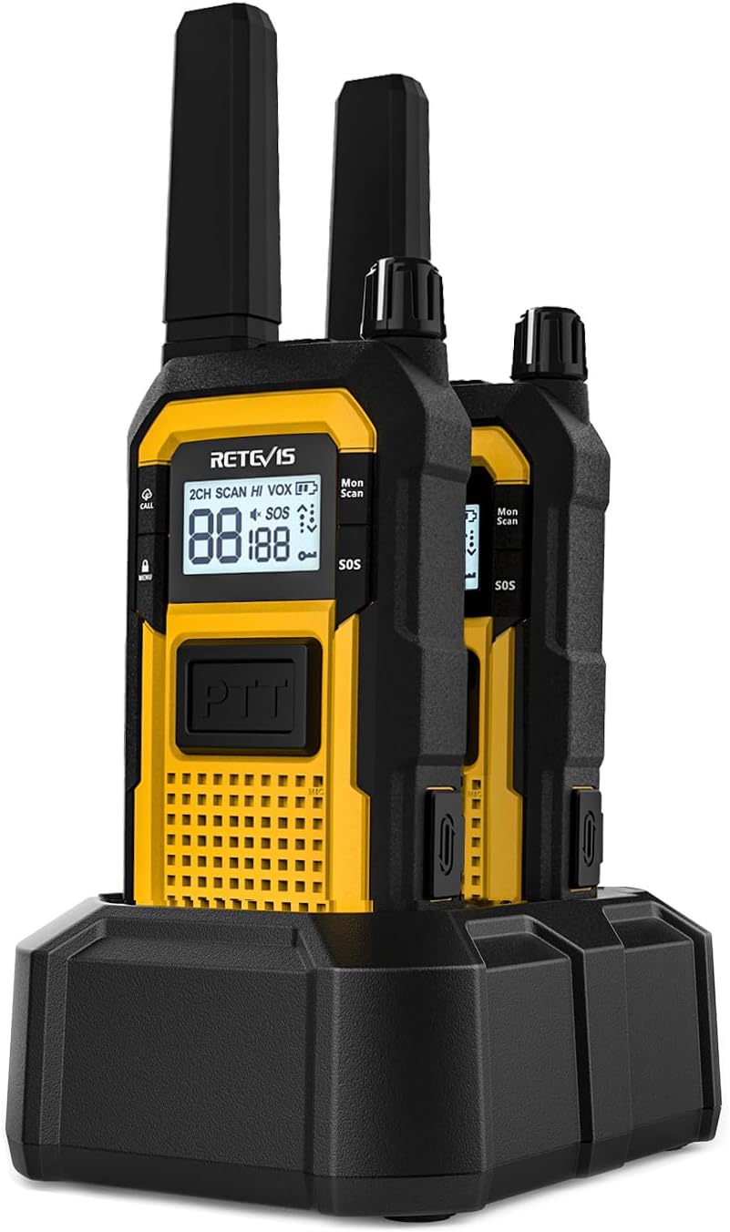 Walkie Talkies Impermeables 2000mAh USB-C SOS 2 Pack