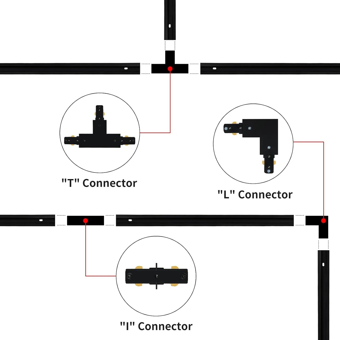 Kit riel iluminación tipo H negro 39ft 120V