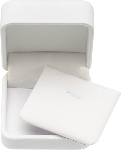 Caja regalo terciopelo collar colgante blanco