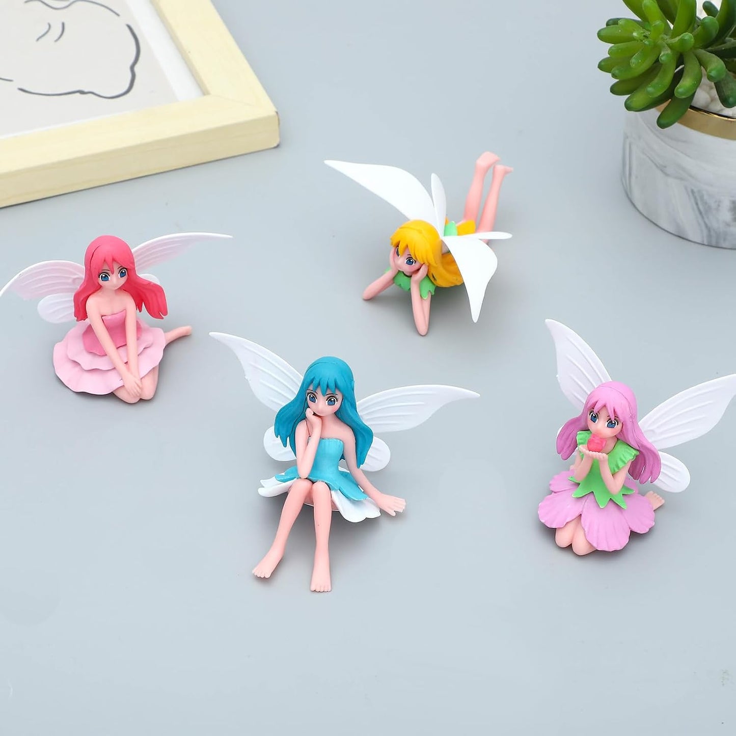 4 Pzas Figuras Hadas Miniaturas Decoración Jardín Coche
