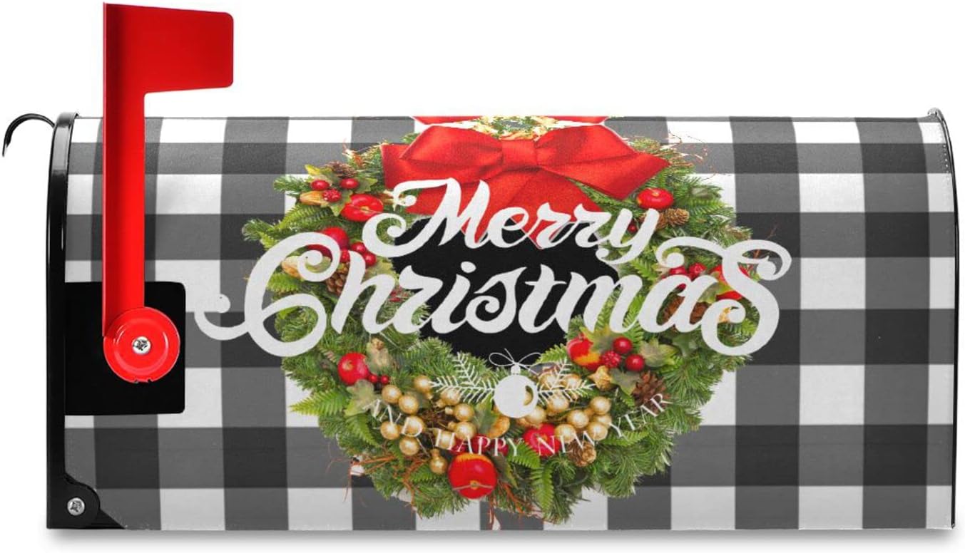 Buzón magnético corona Navidad 25x21"