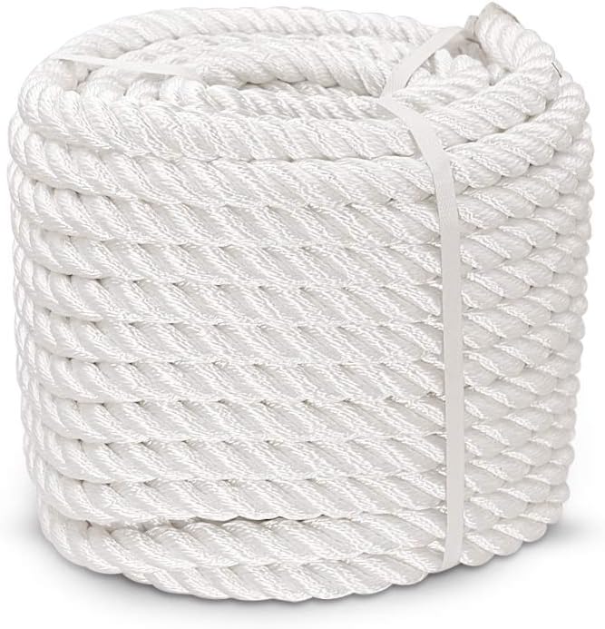 Cuerda trenzada nailon 3/8" x 25 pies blanca