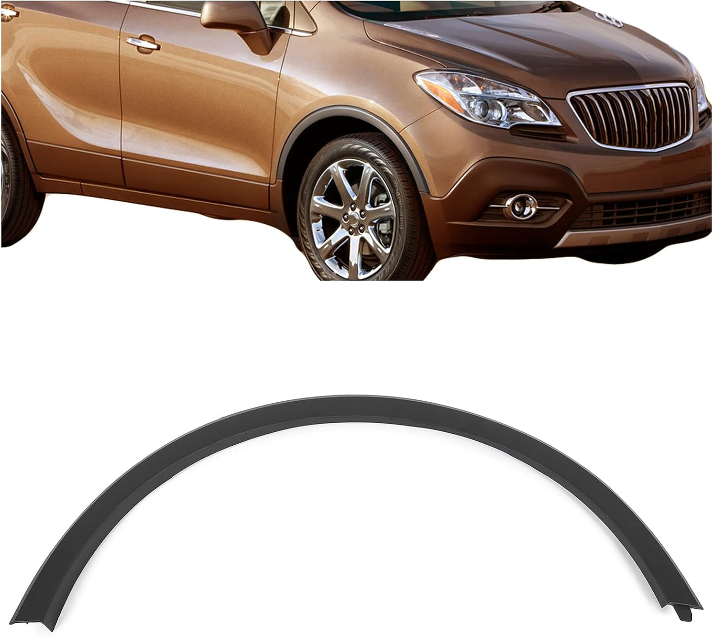 Abalorio guardabarros plástico ABS negro Buick Encore 13-22